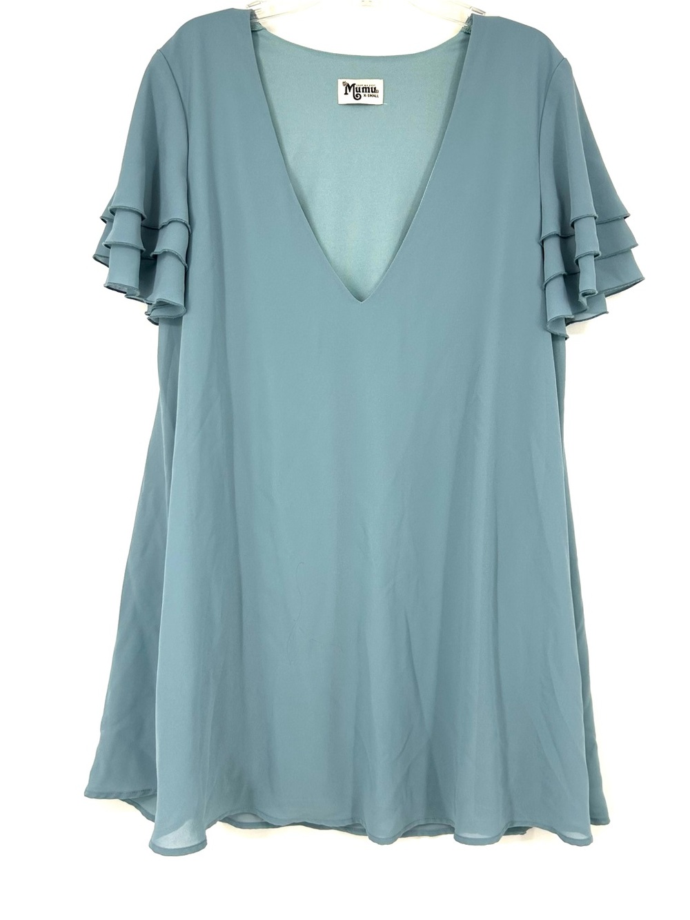 Show Me Your Mumu Disick Mini Dress Blue V Neck